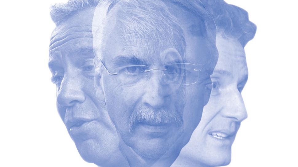 Van links naar rechts: AMC-decaan Marcel Levi, FEB-decaan Han van Dissel en voormalig minister Joop Wijn